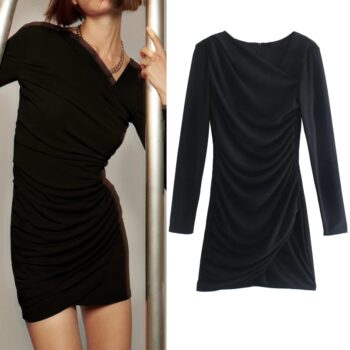 Vestido fruncido plisado ajustado 1