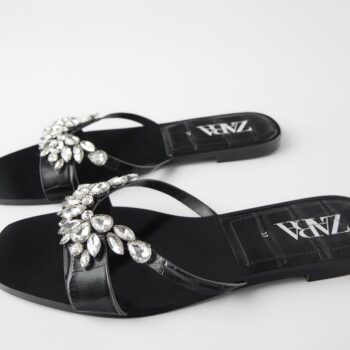 Sandalias planas con diamantes 2