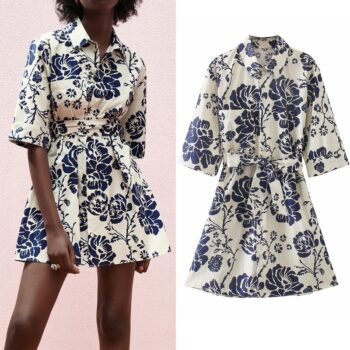 Vestido floral con cinturón 1