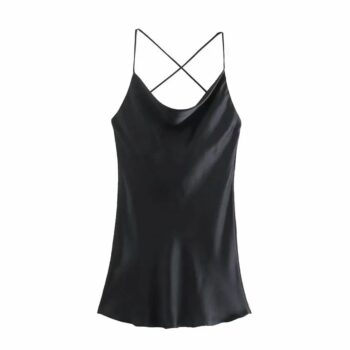 Vestido satinado de tirantes 2