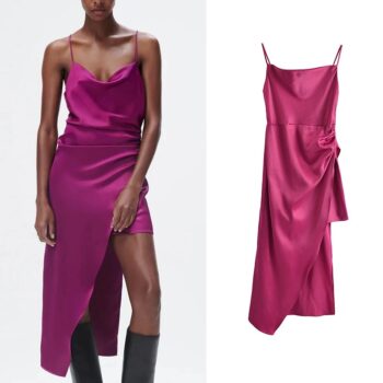 Vestido asimétrico satinado 1