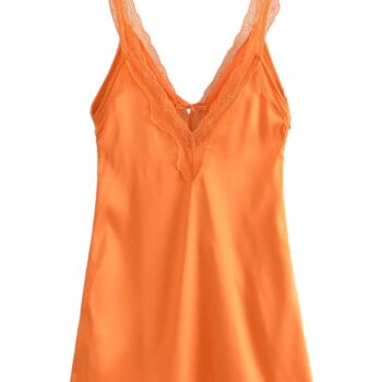 Vestido combinado satinado 2