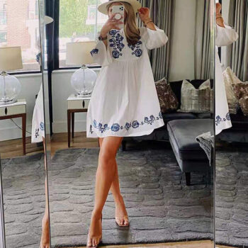 Vestido flores bordadas 1