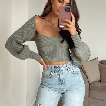 Chaqueta y top de punto 5