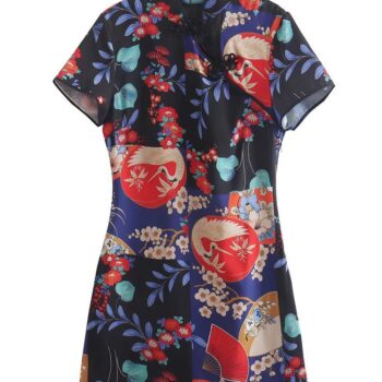 Vestido de satén estilo japonés 2
