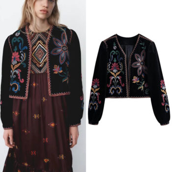 Chaqueta de terciopleo bordada 1
