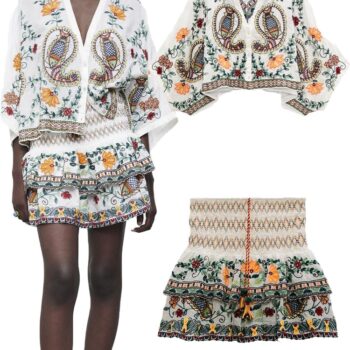 Camisa y falda bordada 1