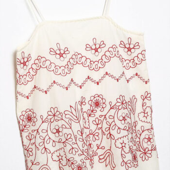 Vestido bordado cuello recto 2