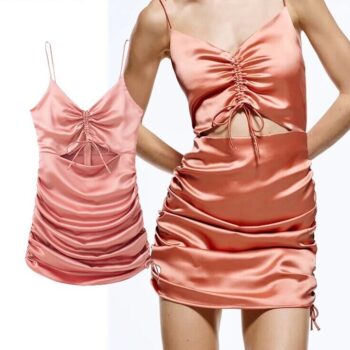 Vestido satinado de tirantes 1