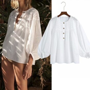 Blusa bordada con agujeros 1