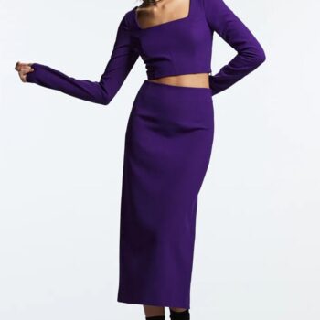 Top con cuello cuadrado y falda midi - Twin Set 1