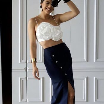 Falda midi botones joya 1