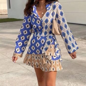 Camisa y falda estampada 1