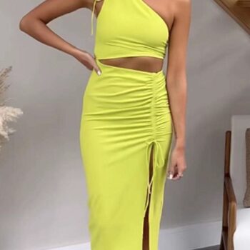 Vestido drapeado asimétrico 4