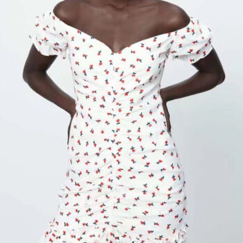 Vestido mini bordados cerezas 1