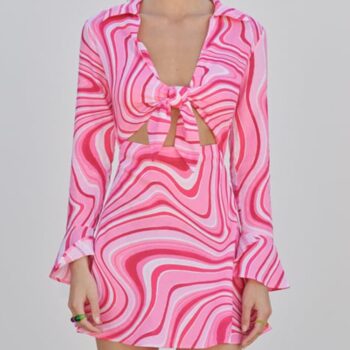 Vestido estampado con lino 1