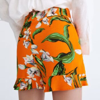 Falda pantalón estampada cordones 2