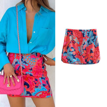 Falda corta estampada 1