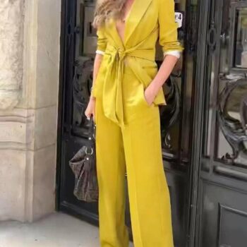 Blazer y pantalon satinado 1