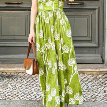 Vestido estampado verde 1