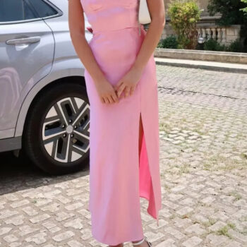 Vestido satinado midi 1